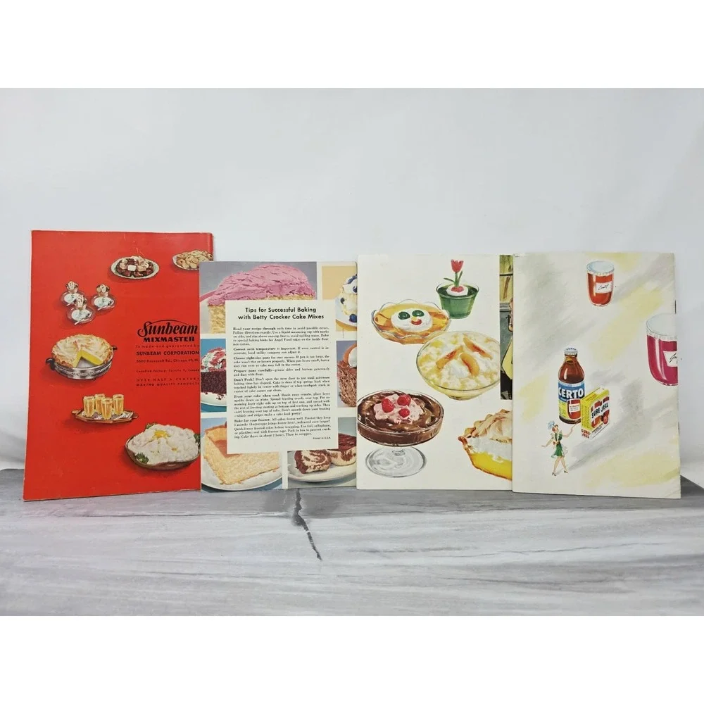 Vintage Cookbook Recipe Pamphlets Cooking Booklets Betty Crocker Jello 1950 60's